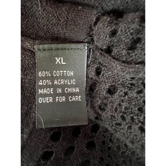 I.N. Studio Pattern Weave Sweater  XL Black   60% Cotton 40% Acrylic - Picture 12 of 16